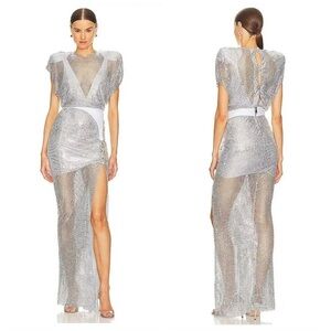 Zhivago JEM Platinum Crystal Embellishment Gown Size US 12